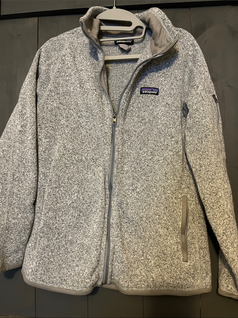 Patagonia Women’s Heather Gray Full-Zip Teddy Fleece Jacket